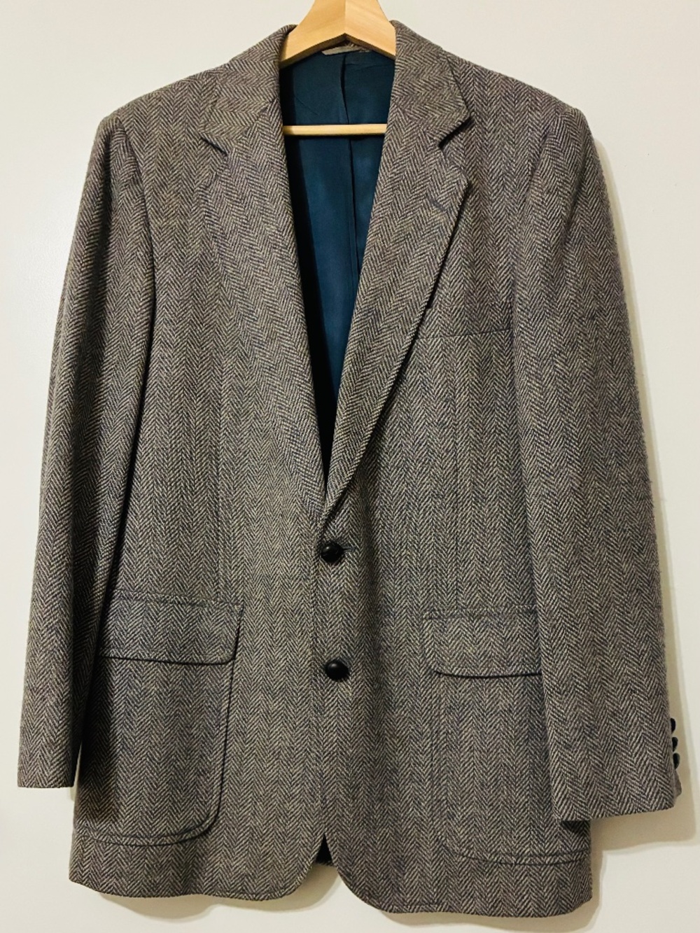 IMPERIAL by HAGGAR MENS WOOL 2 BUTTON SPORT JKT/BLAZER SZ 40R GREY HERRINGBONE